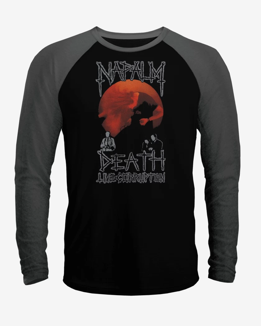 Polera Raglan Napalm Death Live Corruption 1990