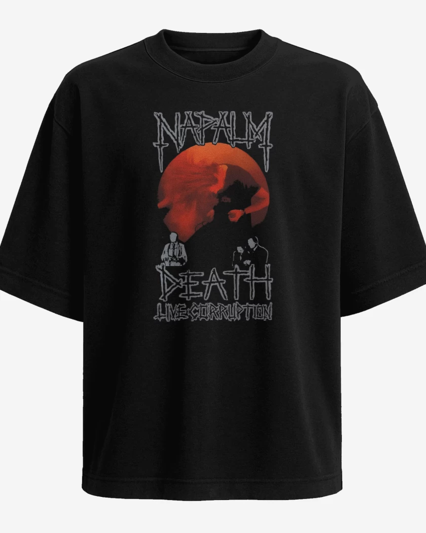 Polera Oversize Napalm Death Live Corruption 1990