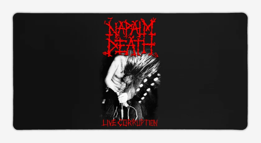 Mouse pad Gamer Negro de Napalm Death Live Corruption