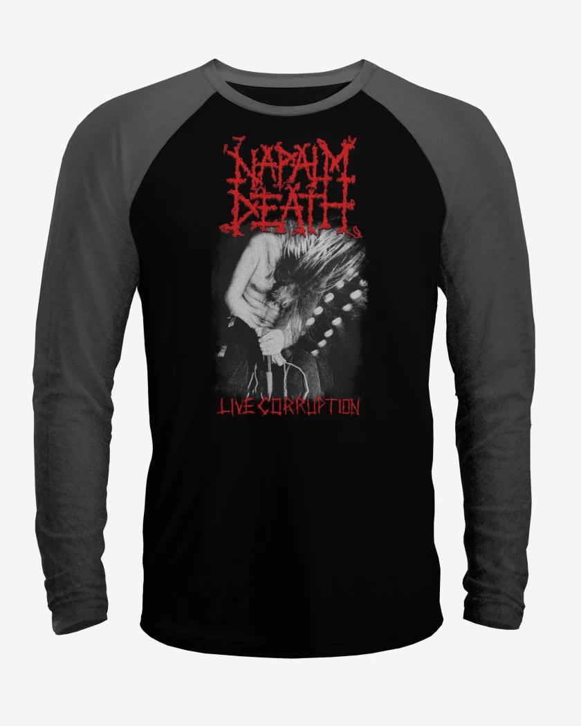 Polera Raglan Napalm Death Live Corruption