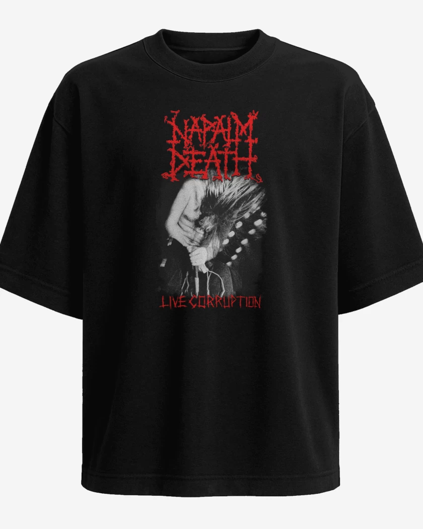 Polera Oversize Napalm Death Live Corruption
