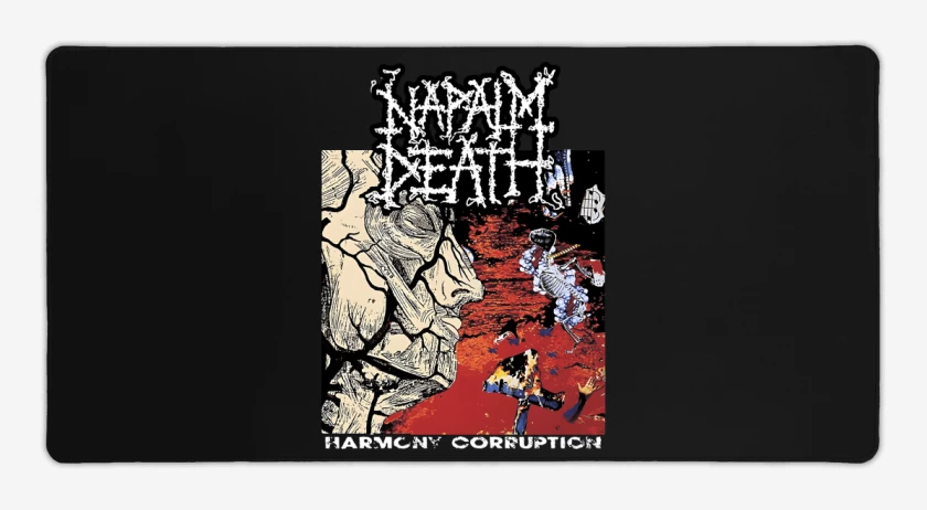 Mouse pad Gamer Negro de Napalm Death Harmony Corruption