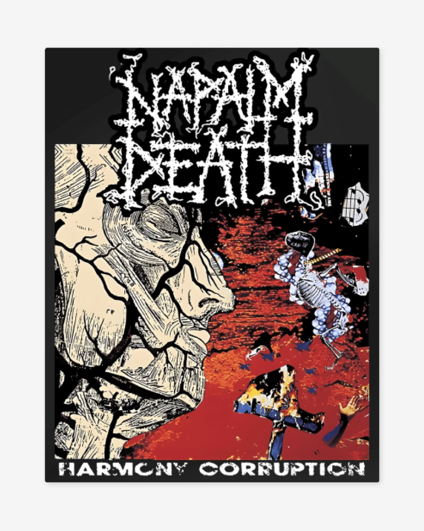 Print metalico Napalm Death Harmony Corruption