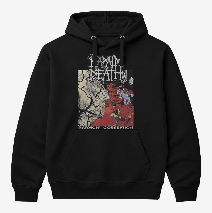 Polerón Canguro Negro de Napalm Death Harmony Corruption