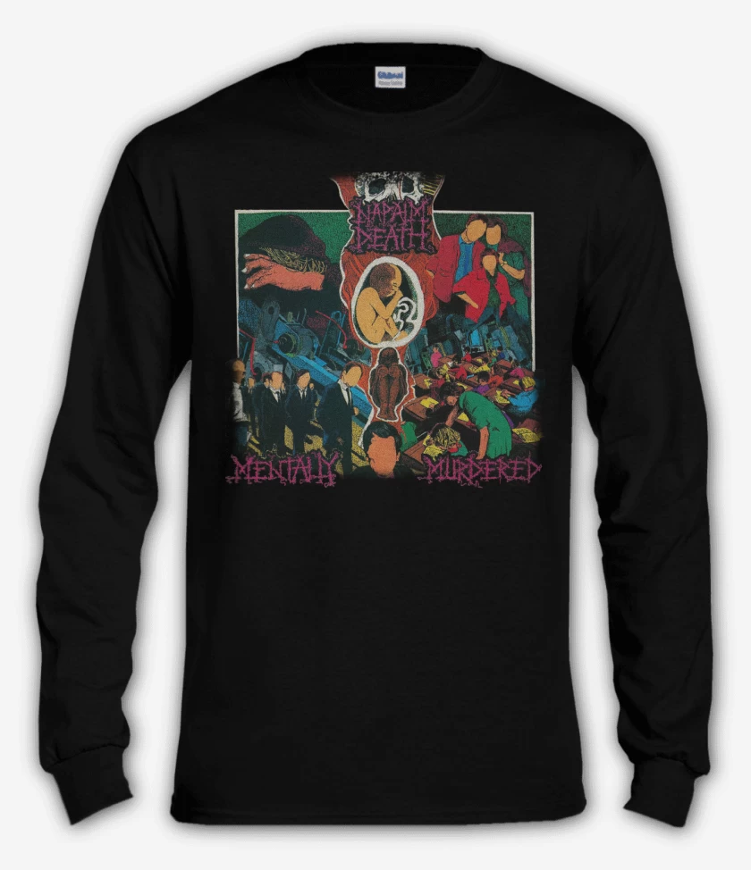 Polera manga larga Negro de Napalm Death Mentally Murdered