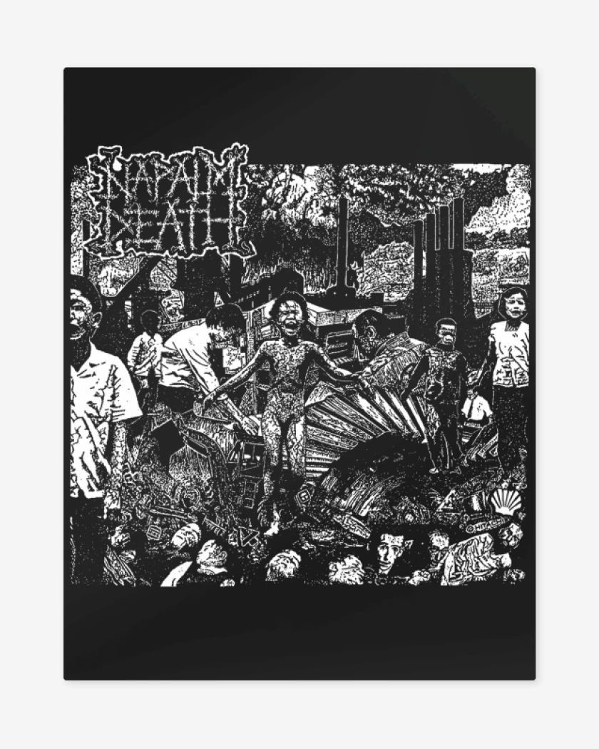 Print metalico Negro de Napalm Death Live Ep