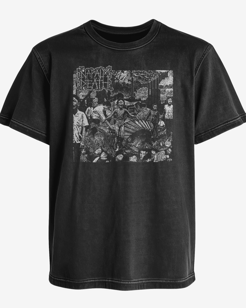 Polera desgastada Negro de Napalm Death Live Ep