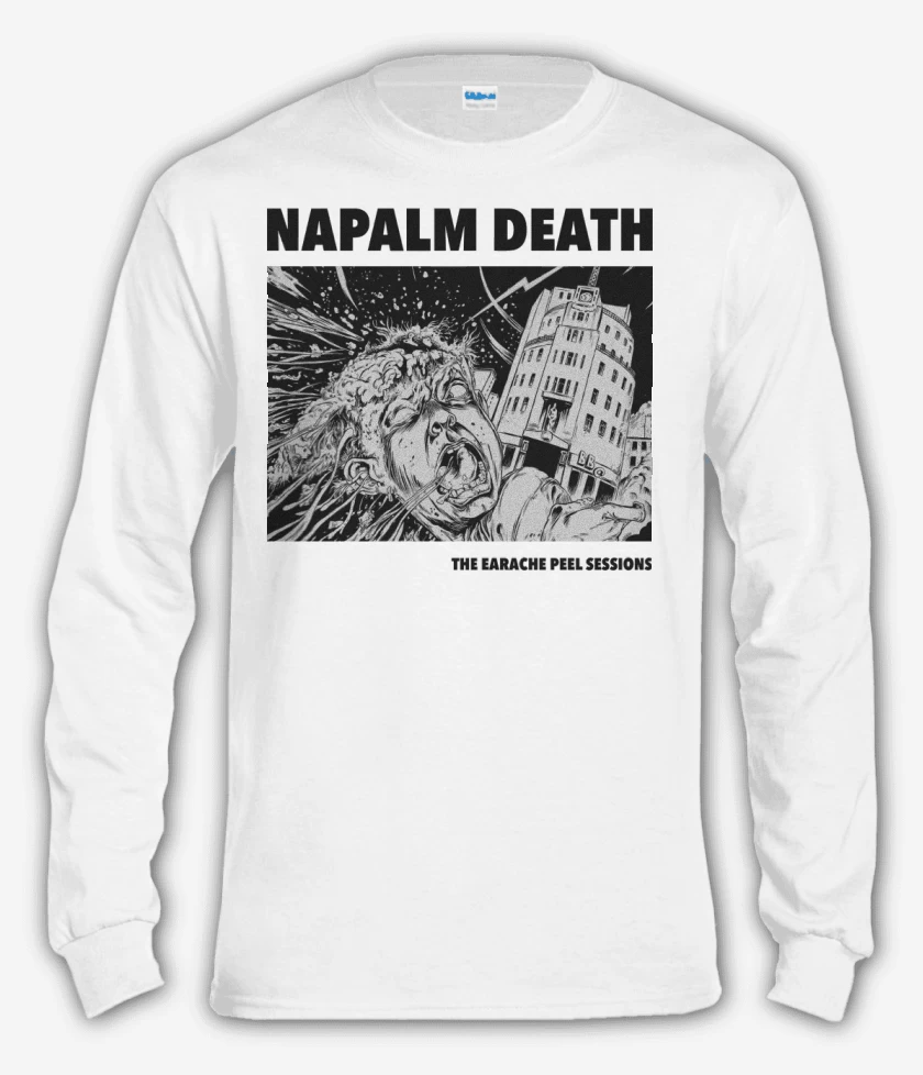 Polera manga larga Blanco de Napalm Death Peel Sessions