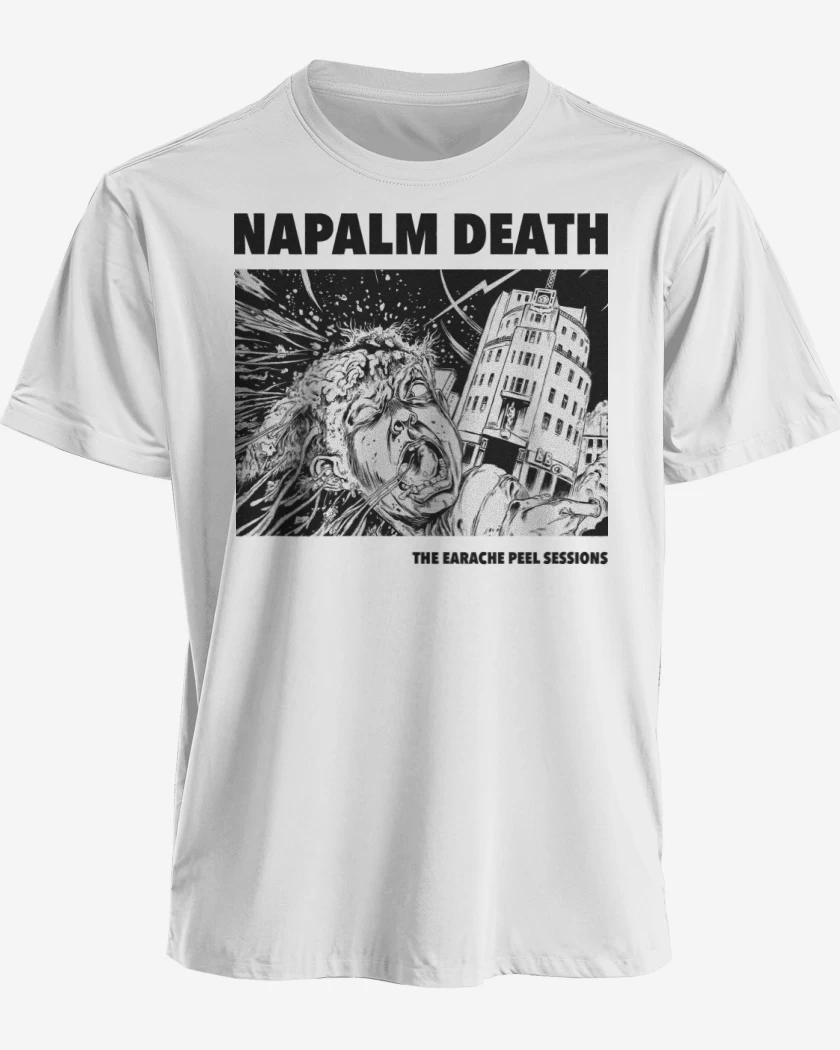 Polera premium Blanco de Napalm Death Peel Sessions