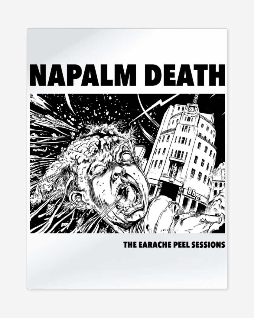 Print metalico Blanco de Napalm Death Peel Sessions