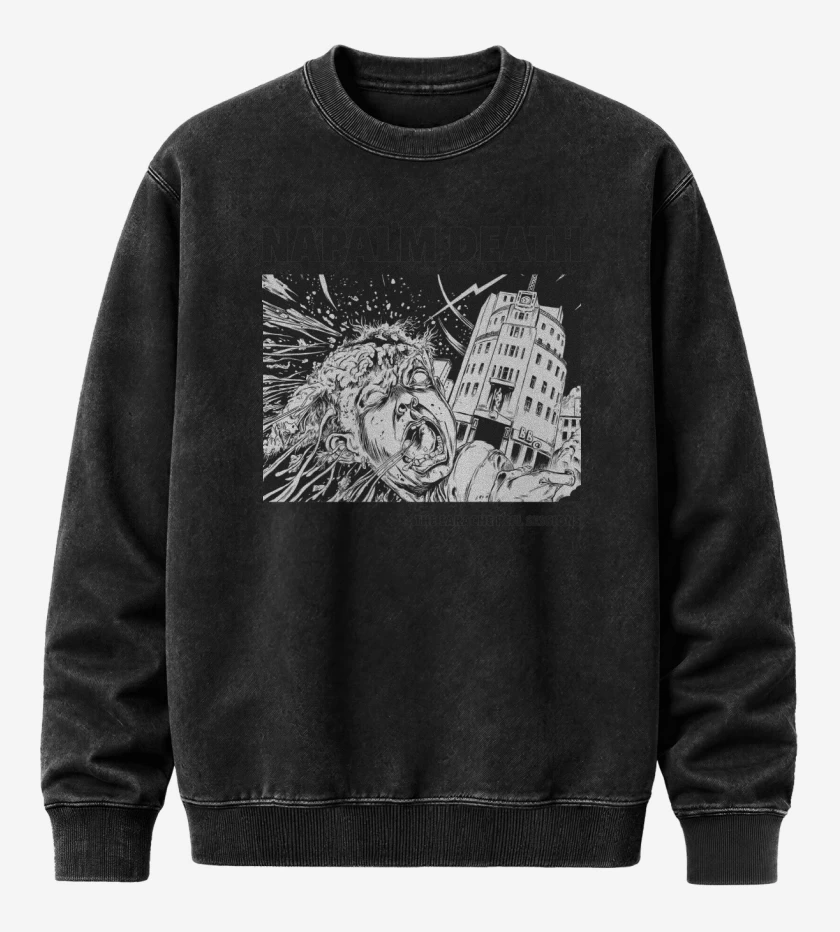 Poleron Polo Acid Wash Negro de Napalm Death Peel Sessions
