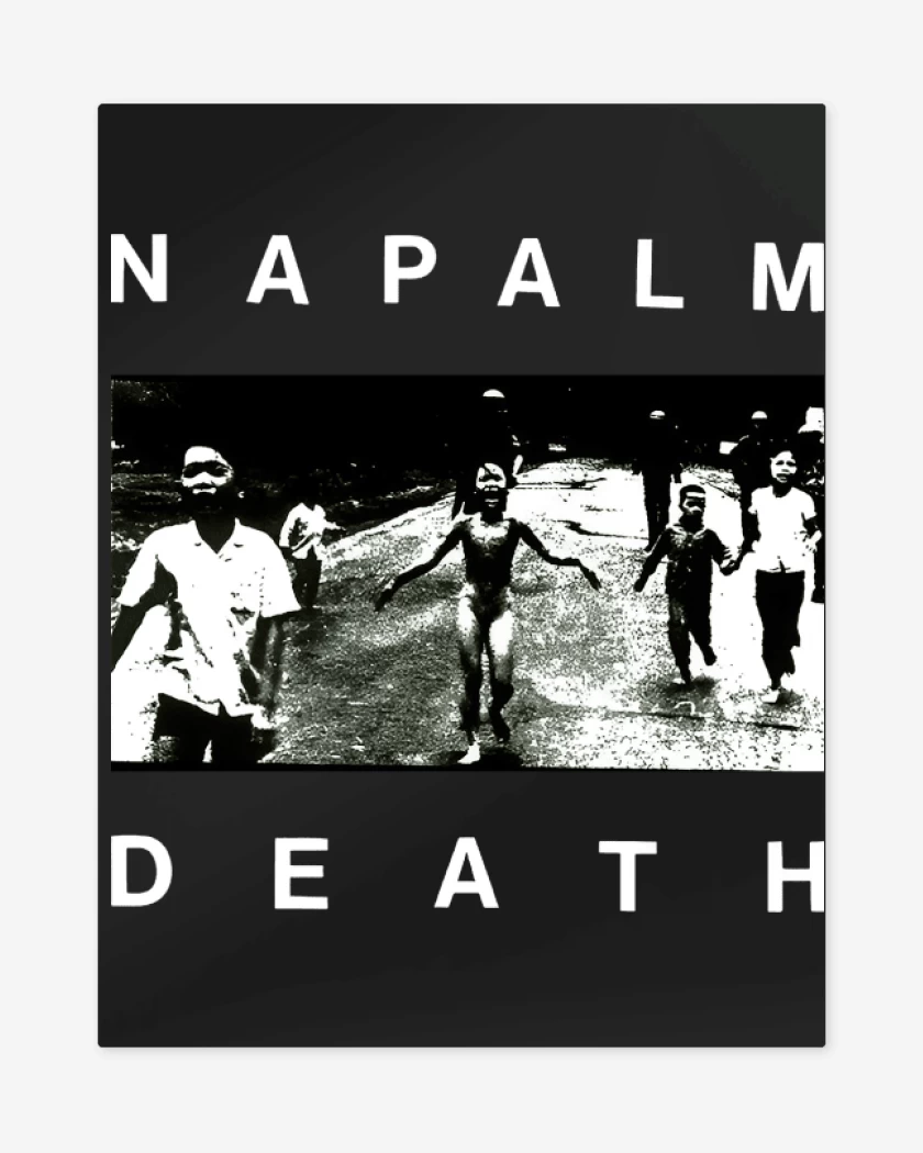 Print metalico Negro de Napalm Death The Curse