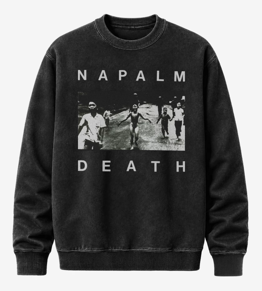 Poleron Polo Acid Wash Negro de Napalm Death The Curse