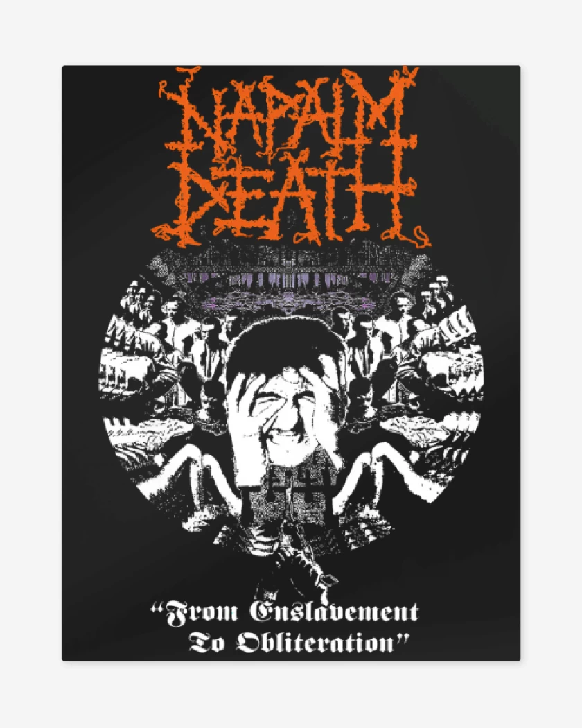 Print metalico Negro de Napalm Death From Enslavement