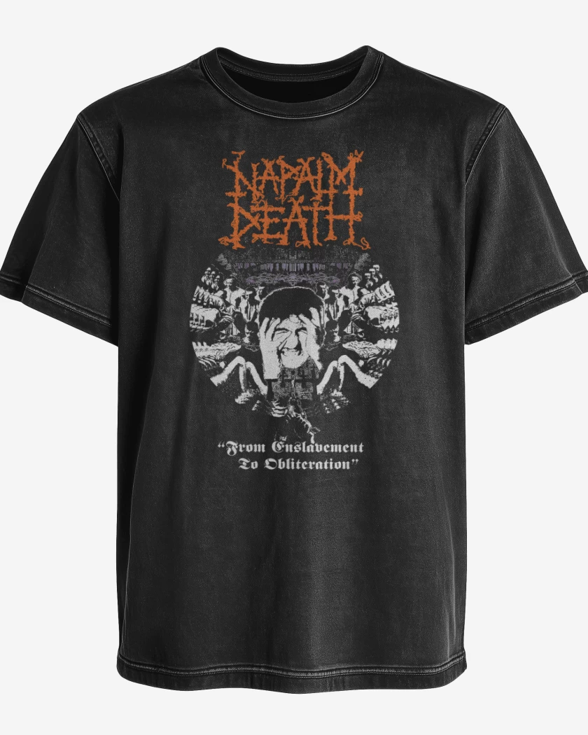 Polera desgastada Negro de Napalm Death From Enslavement