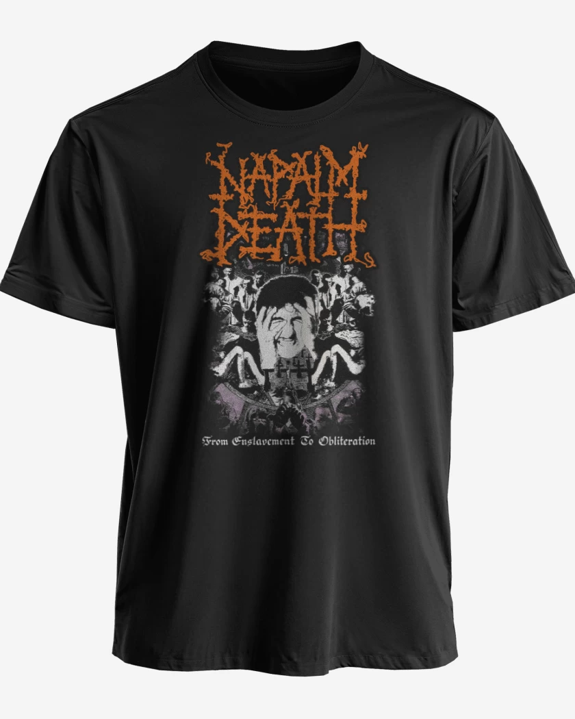 Polera premium Negro de Napalm Death From Enslavement to Obliteration