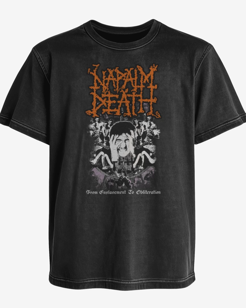 Polera desgastada Napalm Death From Enslavement to Obliteration