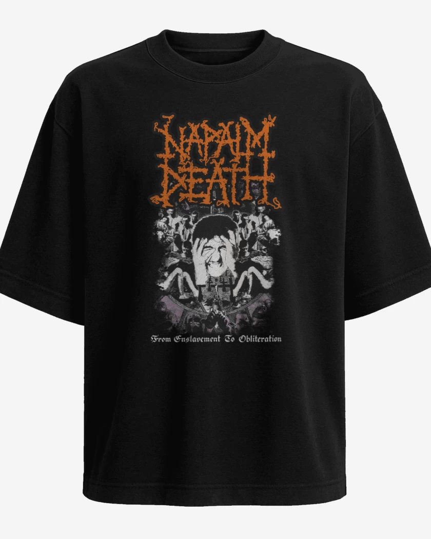 Polera Oversize Napalm Death From Enslavement to Obliteration