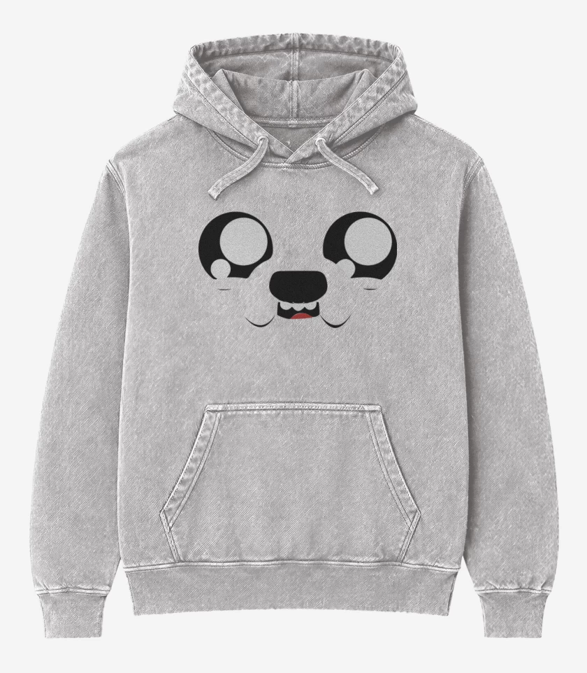 Poleron Canguro Acid Wash Gris Melange de Jake