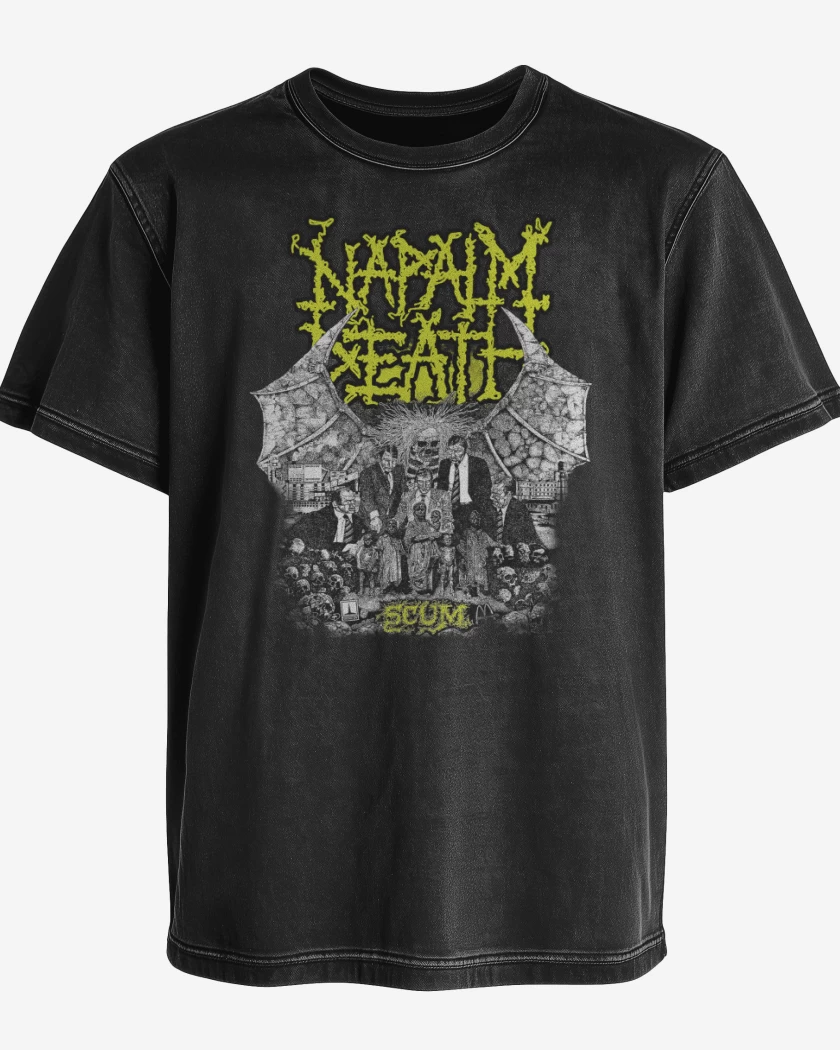 Polera desgastada Negro de Napalm Death Scum