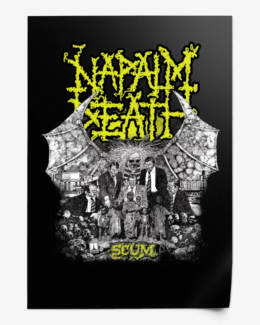Print Negro de Napalm Death Scum
