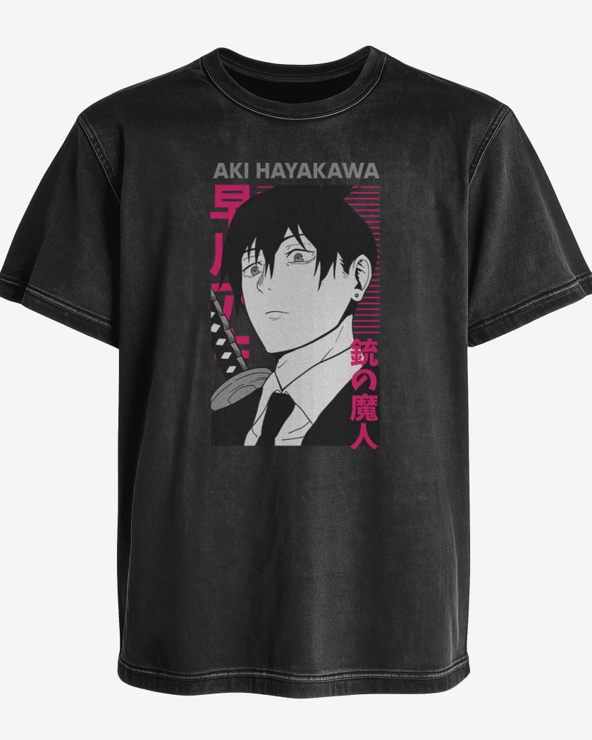 Polera desgastada Negro de Aki Hayakawa 2