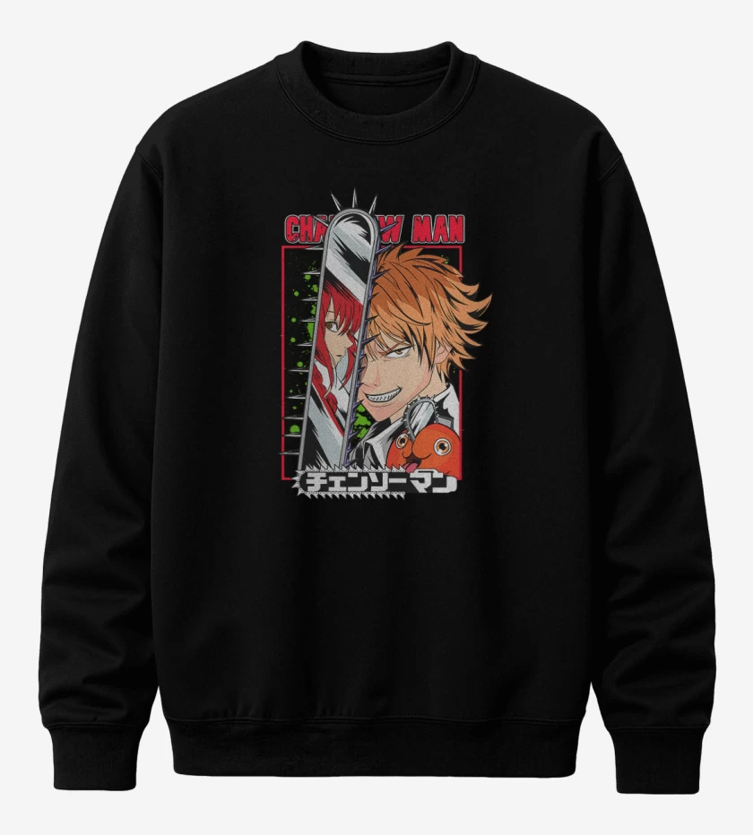 Poleron polo Negro de Chain Saw Denji