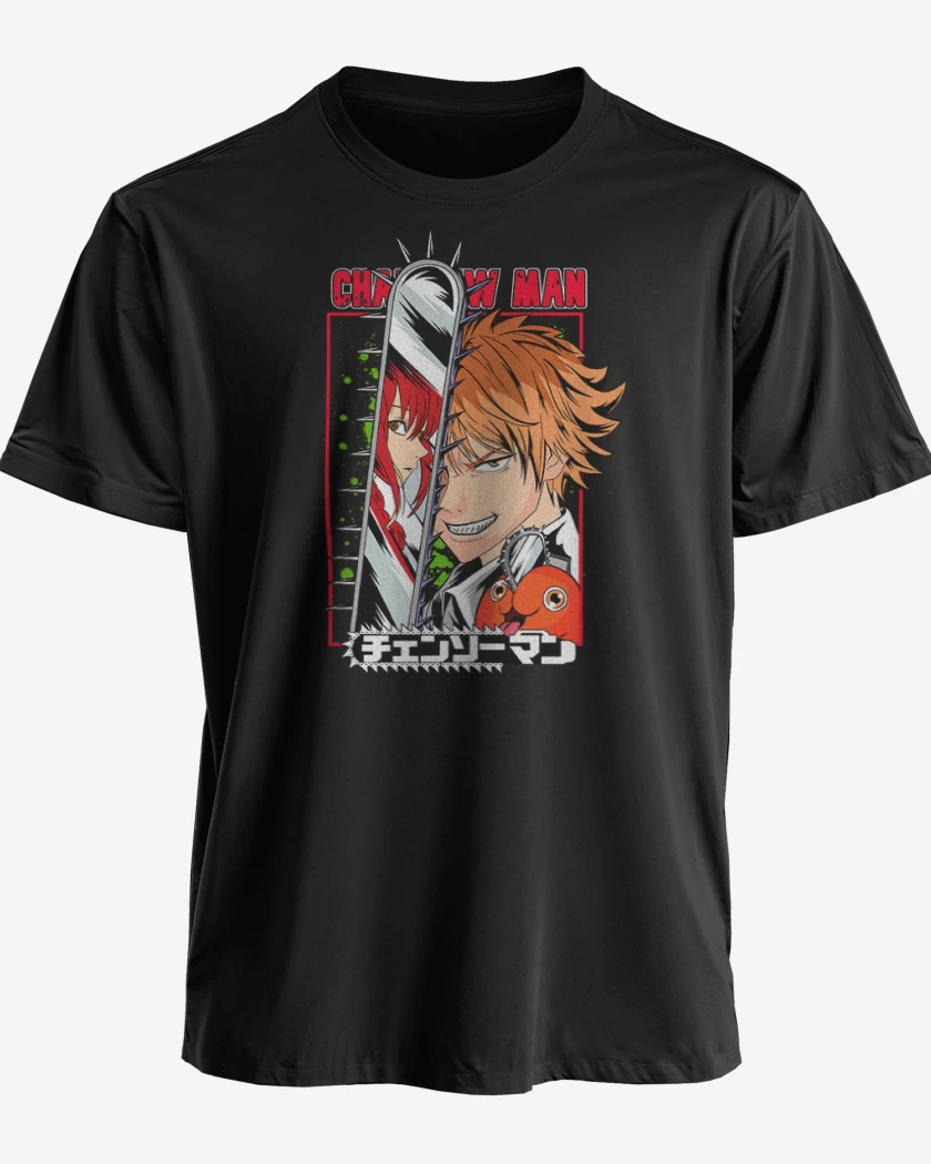 Polera premium Negro de Chain Saw Denji