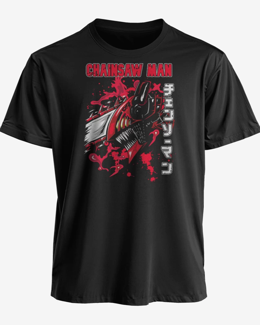 Polera premium Negro de Chain Saw man blood