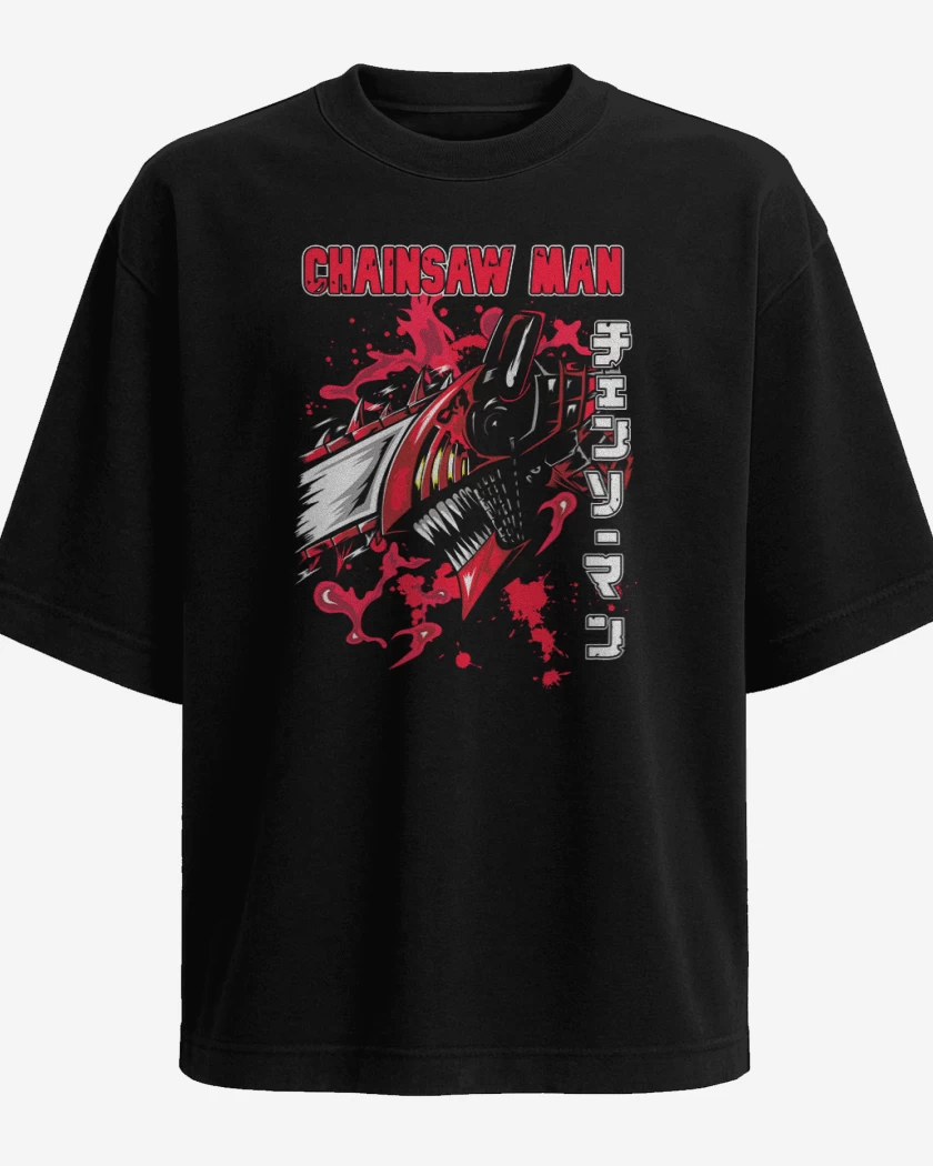Polera Oversize Chain Saw man blood