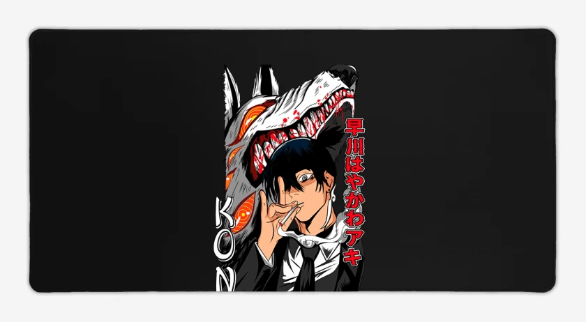 Mouse pad Gamer Negro de Chainsawman Kon