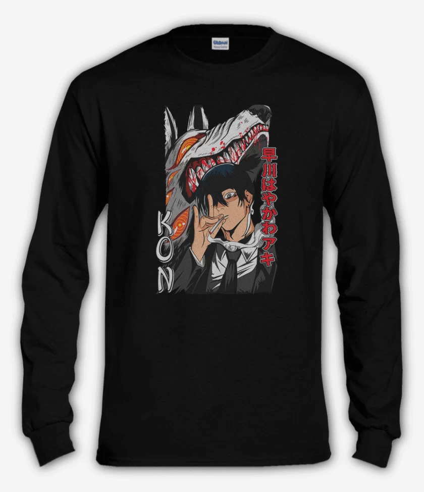 Polera manga larga Negro de Chainsawman Kon