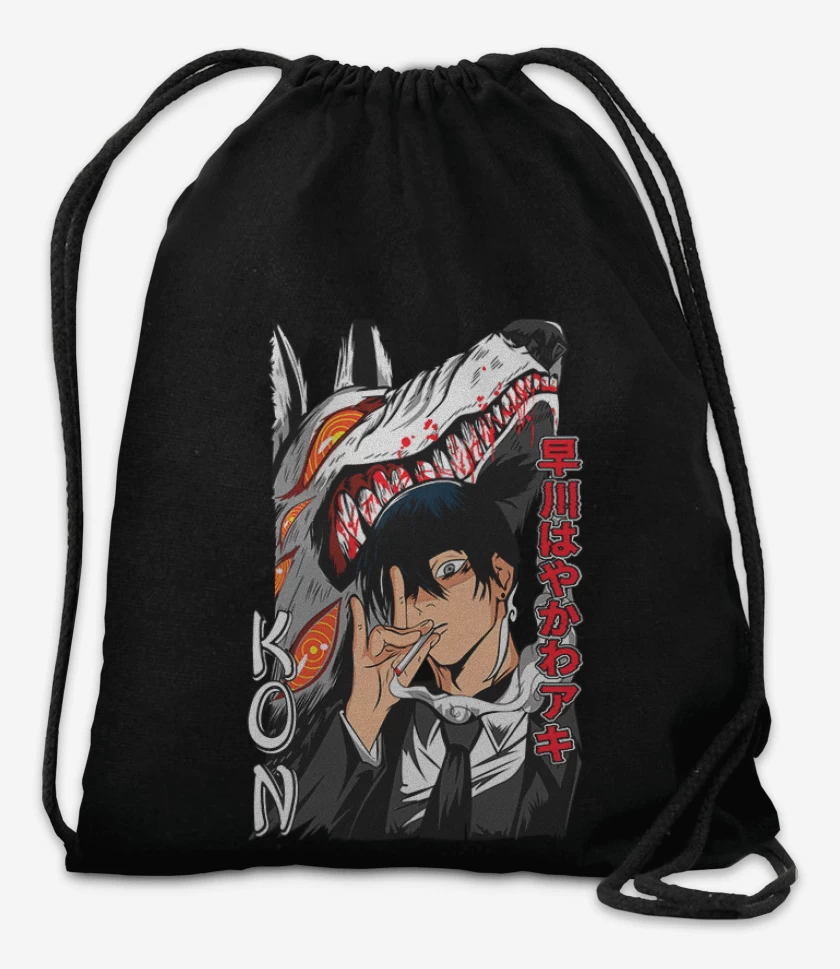 Mochila Negro de Chainsawman Kon