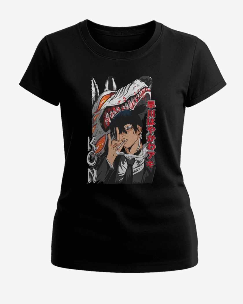 Polera de Mujer Negro de Chainsawman Kon