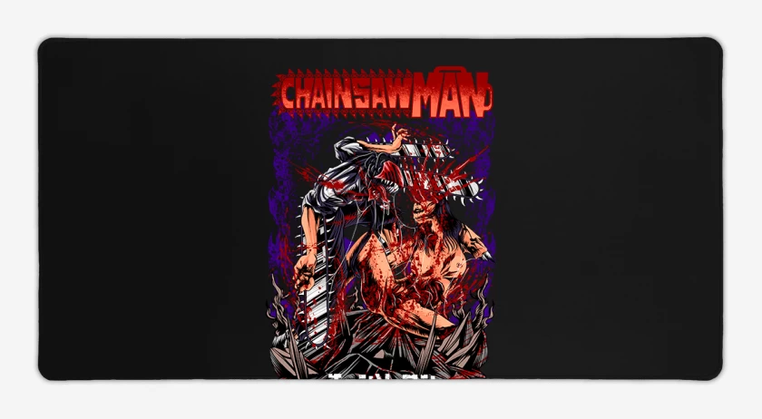 Mouse pad Gamer Negro de Chainsawman gore