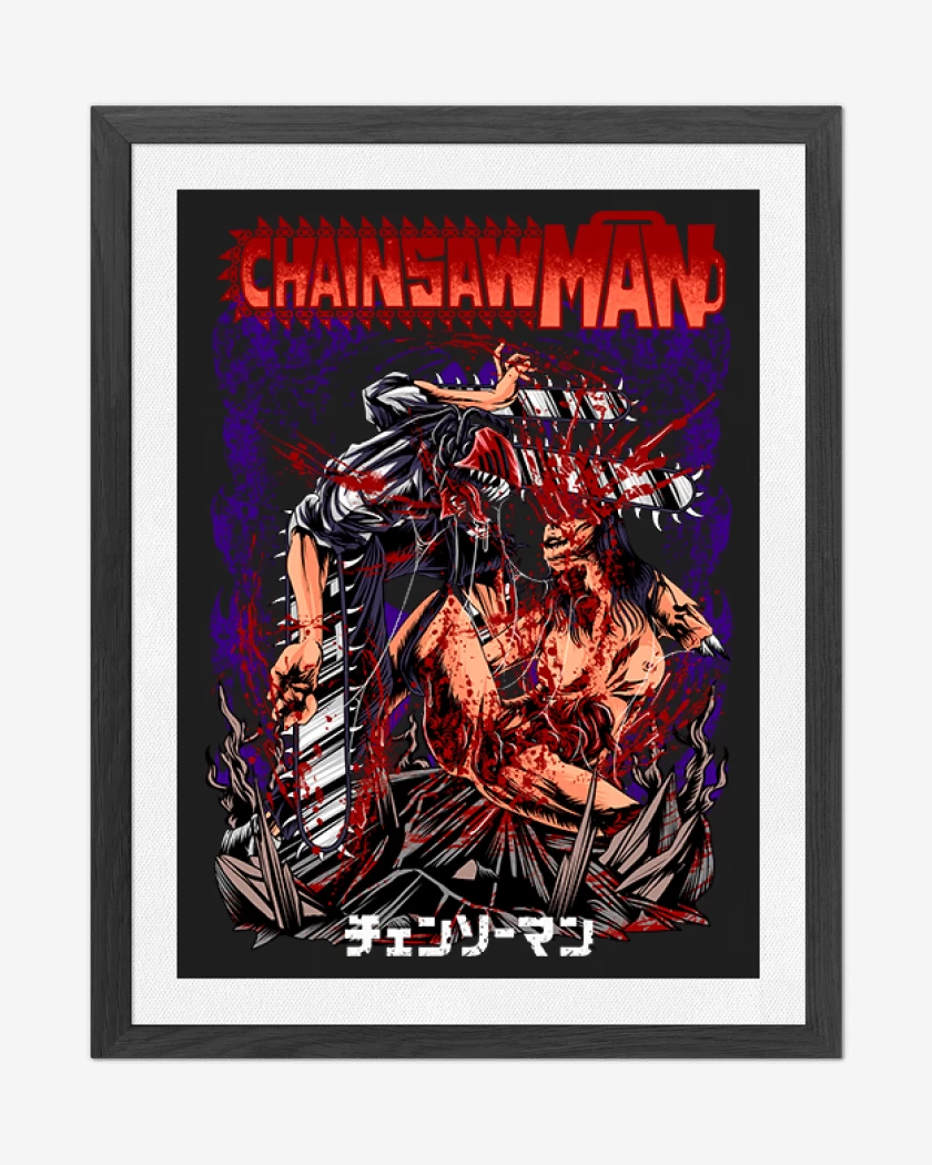 Cuadro decorativo Negro de Chainsawman gore