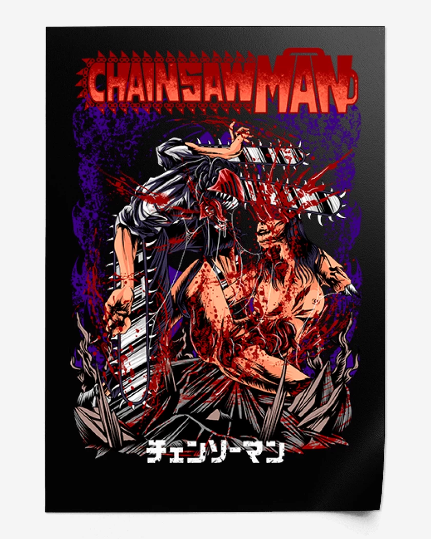 Print Negro de Chainsawman gore