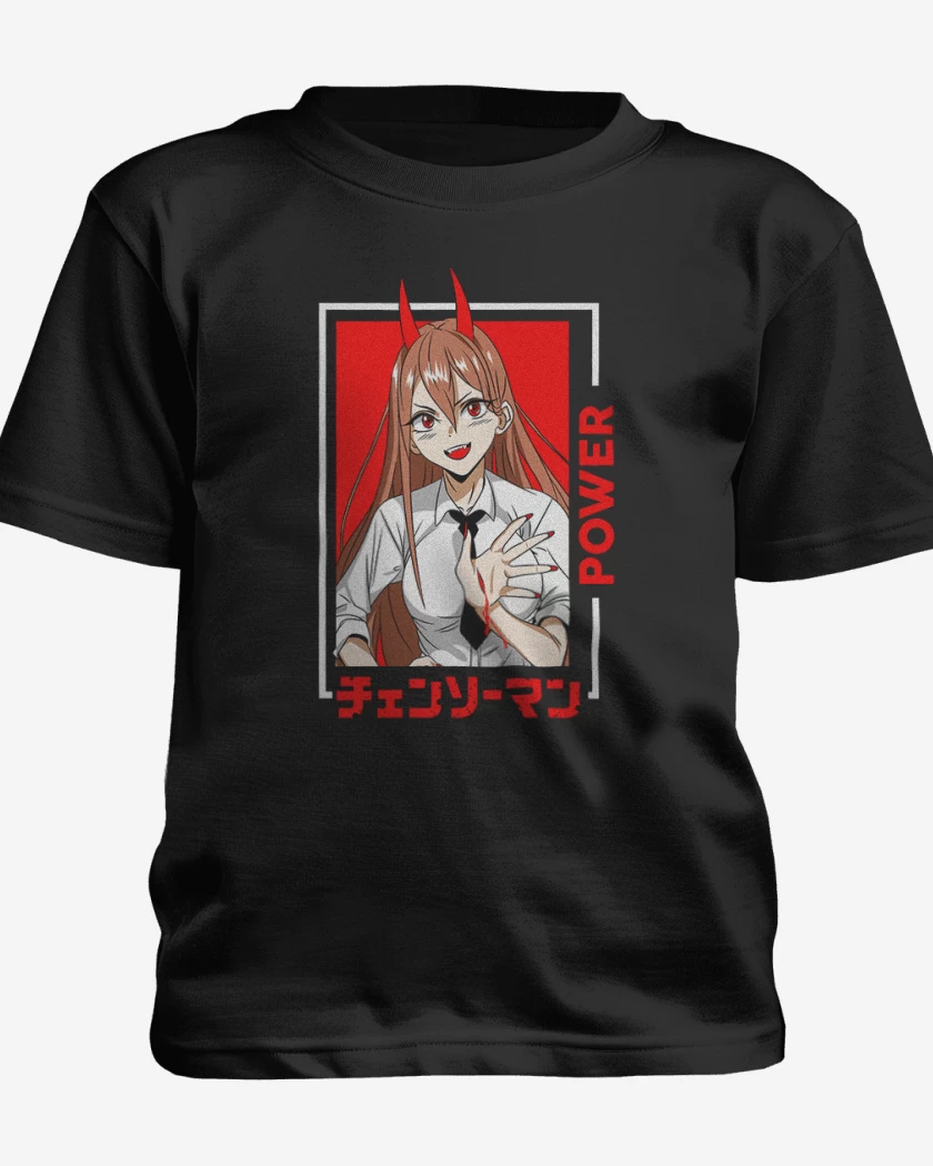 Polera de niño Negro de Chainsawman Power