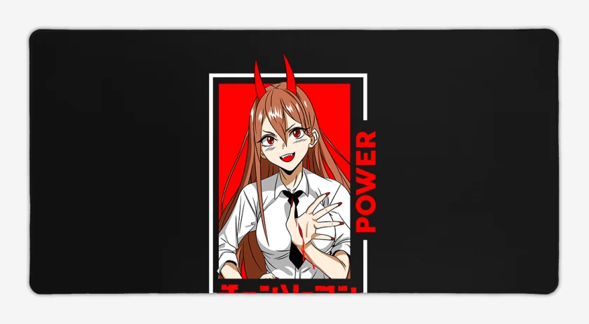 Mouse pad Gamer Negro de Chainsawman Power