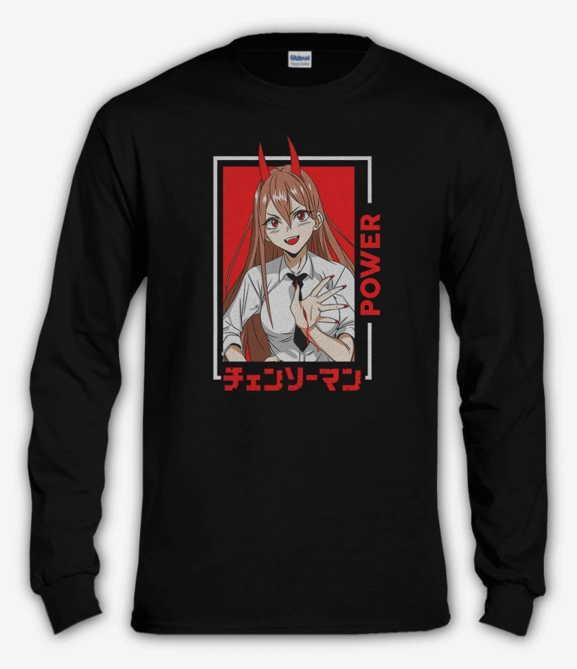 Polera manga larga Negro de Chainsawman Power