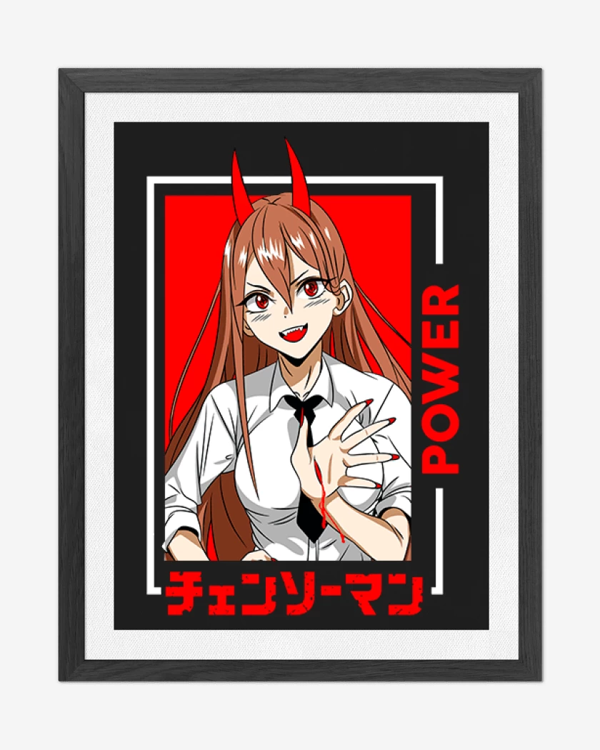 Cuadro decorativo Negro de Chainsawman Power