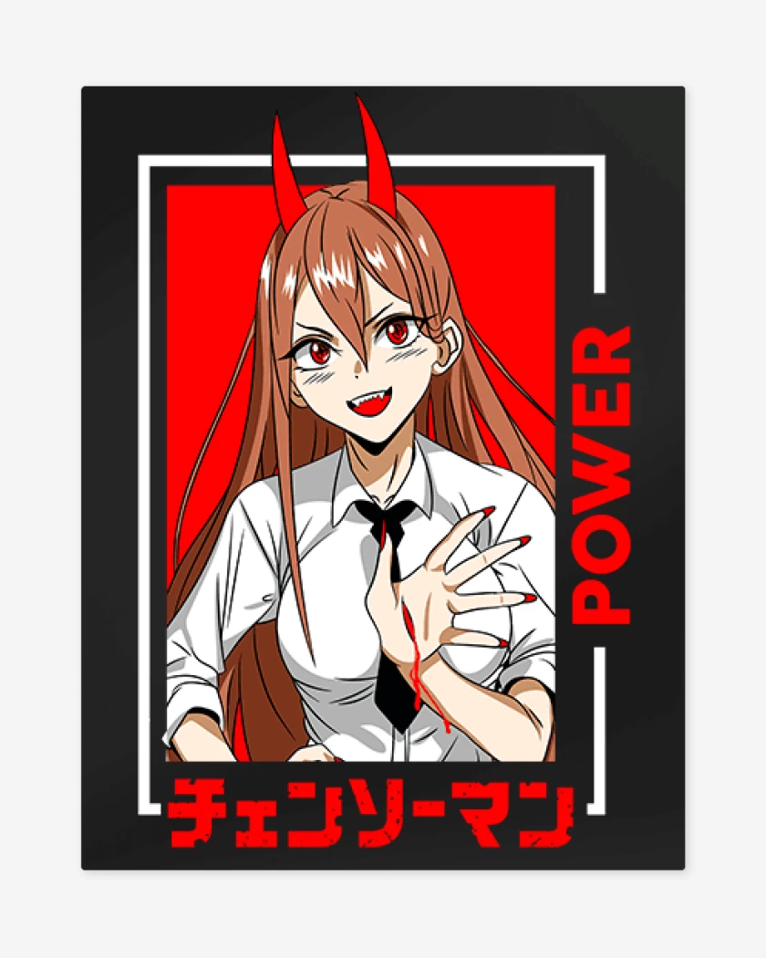 Print metalico Negro de Chainsawman Power
