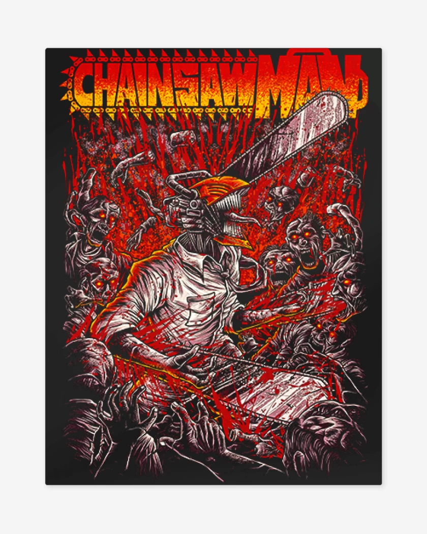 Print metalico Negro de Chainsawman