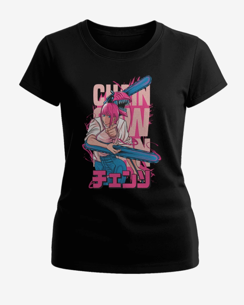 Polera de Mujer Negro de Denji and makima
