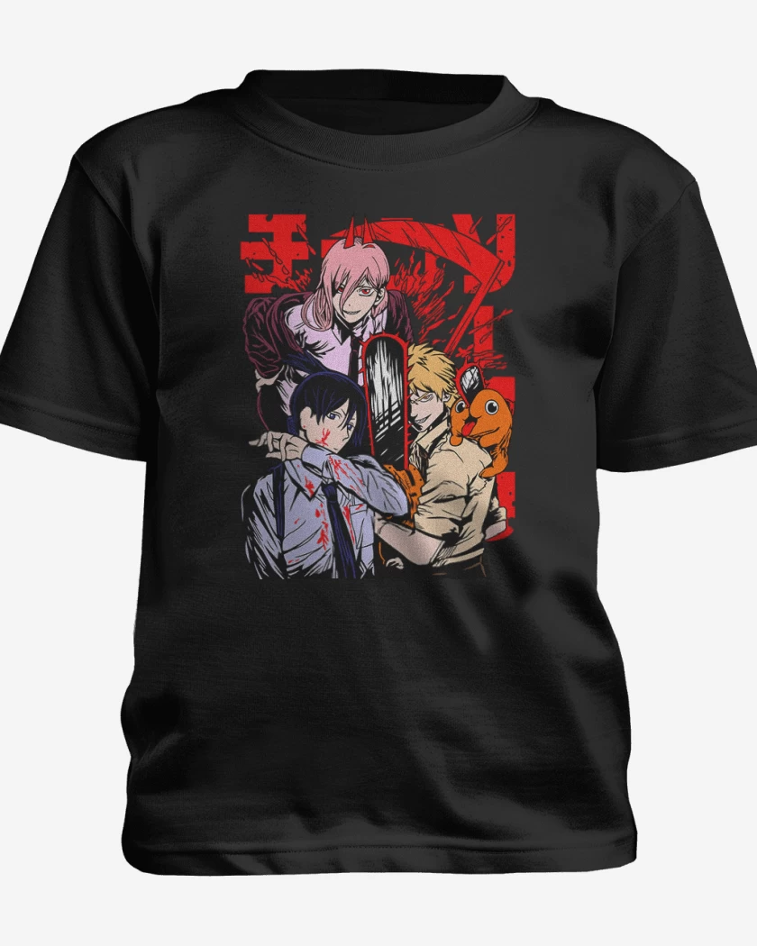 Polera de niño Negro de Denji and more