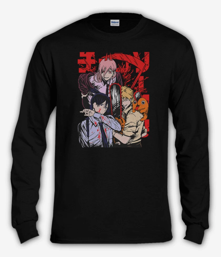 Polera manga larga Negro de Denji and more
