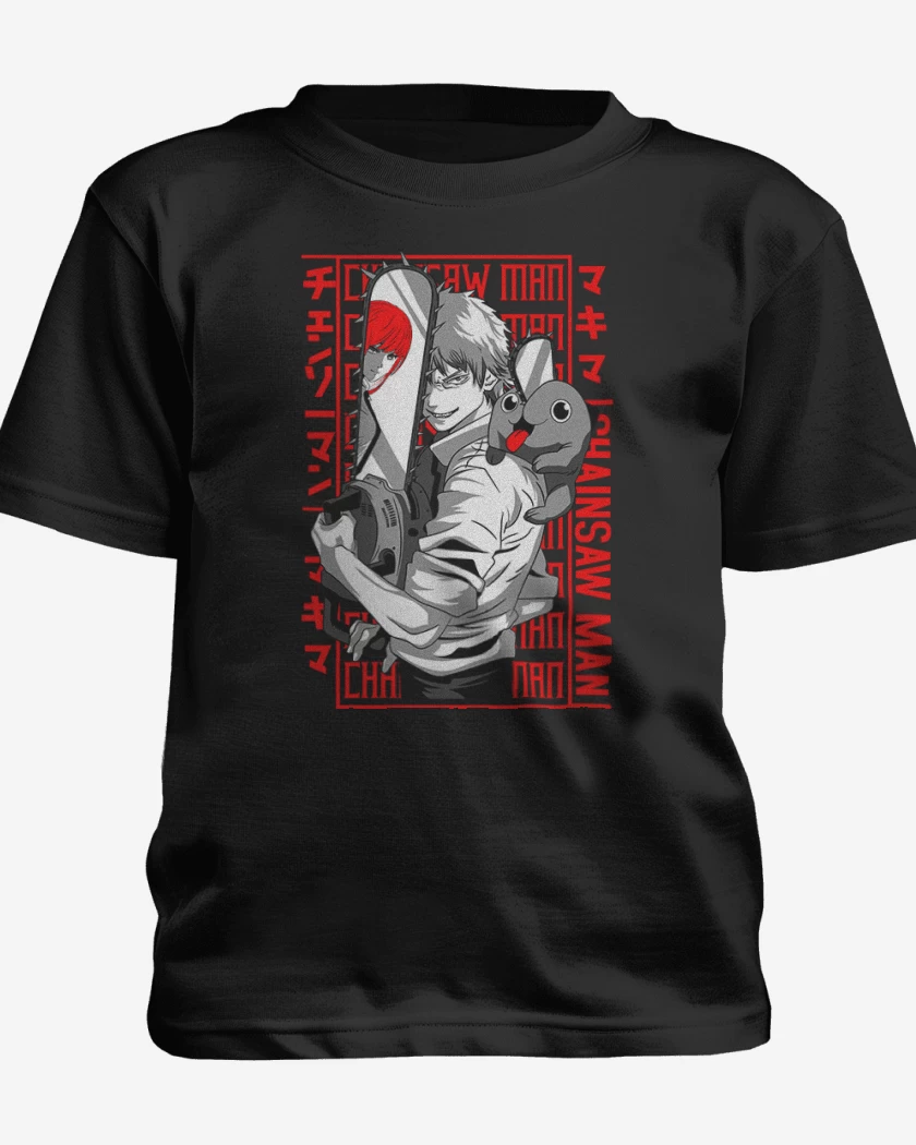 Polera de niño Negro de Denji and pochita