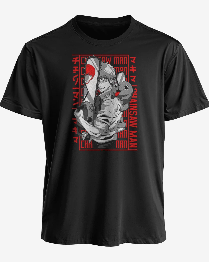 Polera premium Negro de Denji and pochita