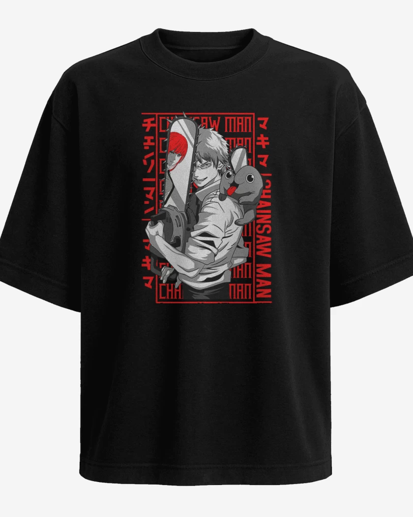 Polera Oversize Denji and pochita