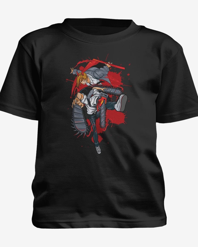 Polera de niño Negro de Denji and power